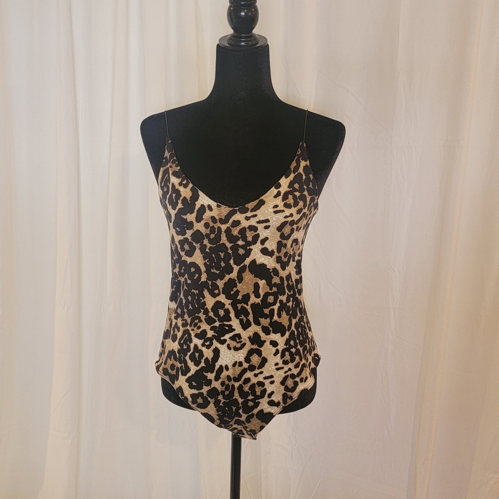Gaze Leopard Print Bodysuit, Large